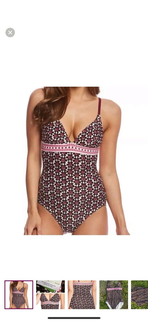 NWT Kate Spade Coronado Beach Sumac Red One Piece Swimsuit S